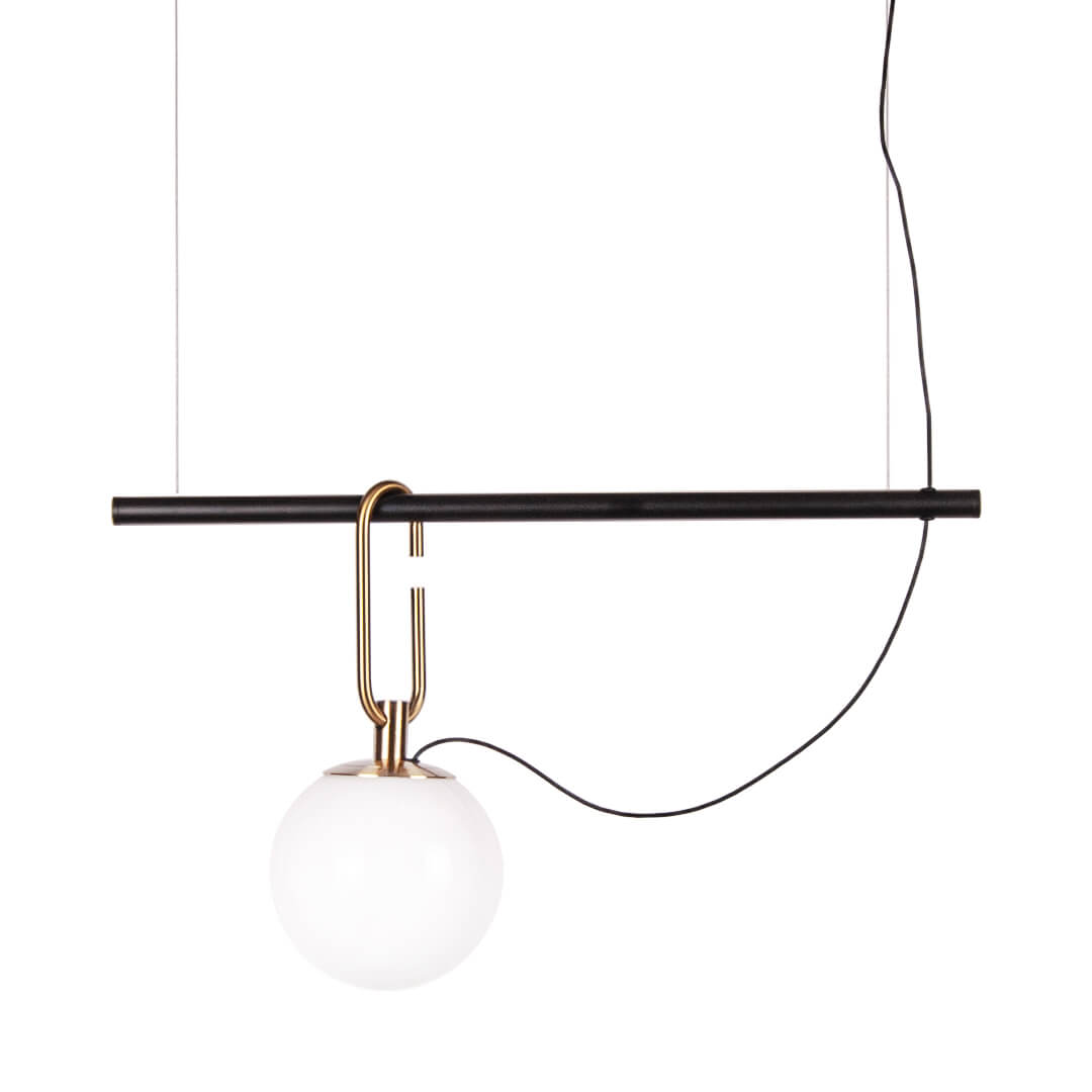 Lampa suspendata RHEA S1S cu glob alb