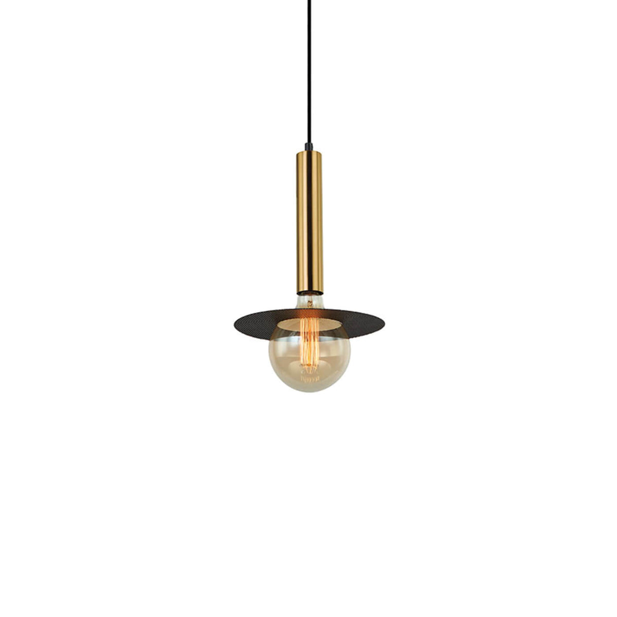 Pendul chic auriu-negru LOUIS din metal 1x40W E27