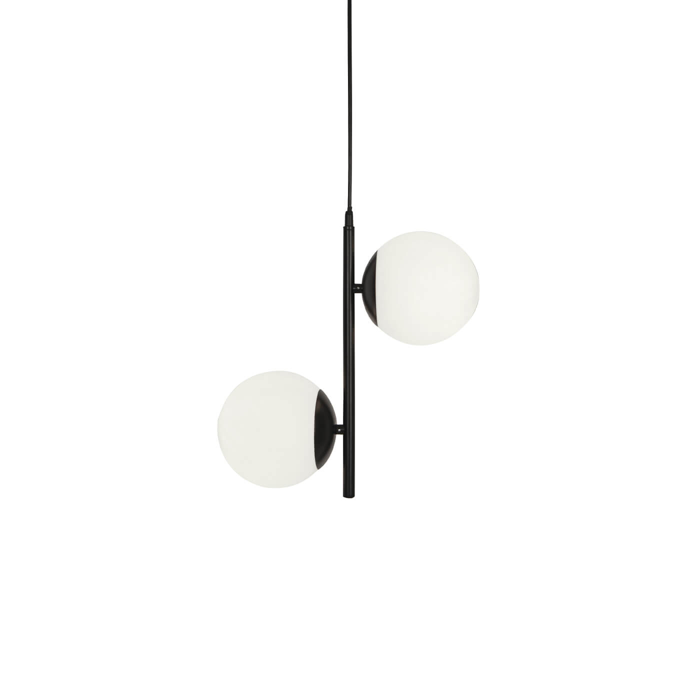 Cauti un pendul negru ANOUK S2 cu globuri de sticla, design modern, minimalist, pentru living, dining sau dormitor din colectia de lustre si candelabre Domicilio?
