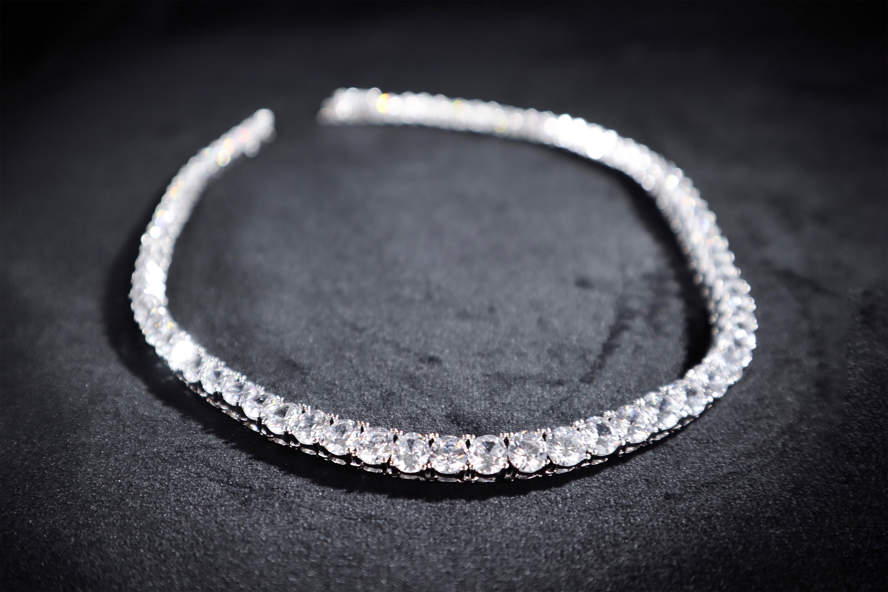 Buy Tennis Necklace Earrings Rhodium Bridal Bracelet Set Swarovski Inspired  3pc Set Online in India - Etsy