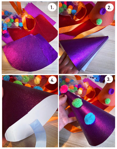 Step by step vintage party hat diy