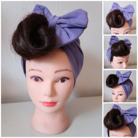 Vintage rolled hairstyle and turban