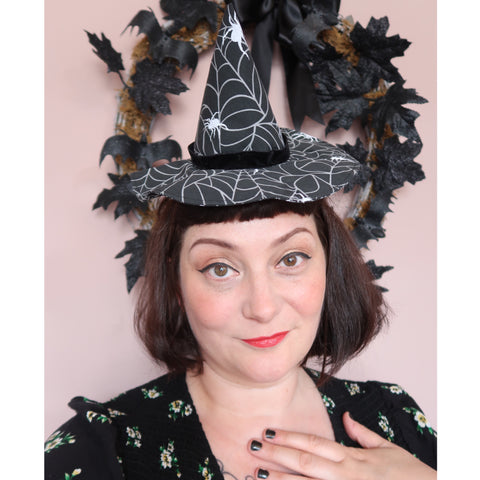 Black Halloween gothic witch hat