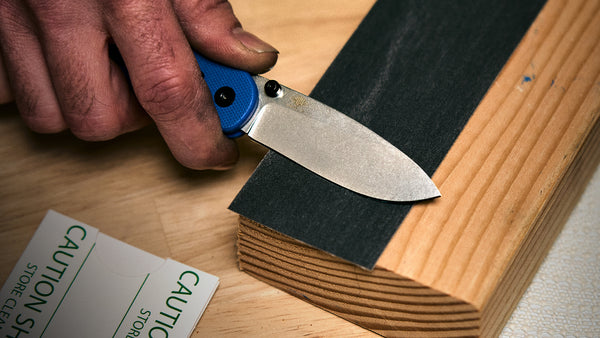 Sharpening a Knife Sandpaper