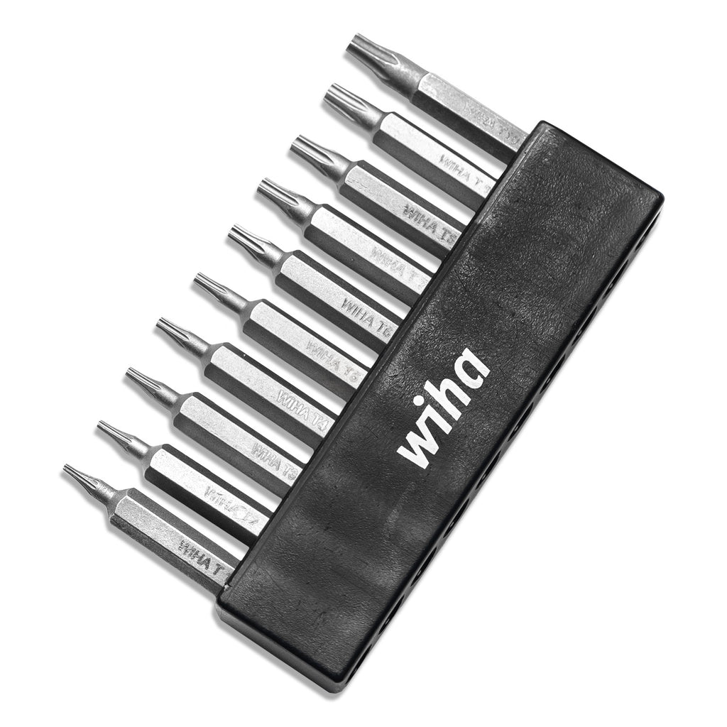 Wiha - Set - Slotted Bit 10-Piece Phillips Knafs + – - Micro