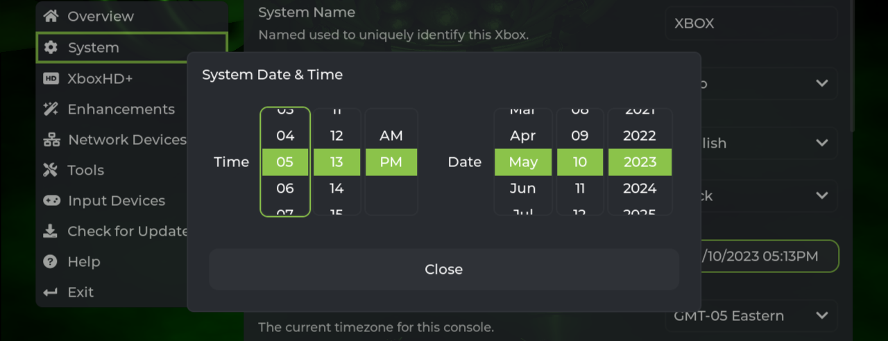 The stock dashboard is no longer needed to adjust the date and time.