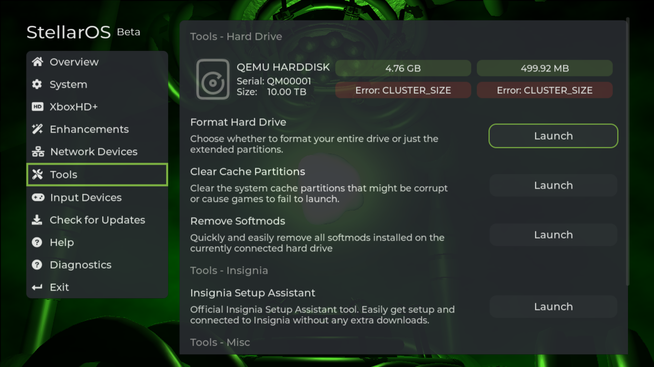 Human readable error codes are provided for common partition errors.