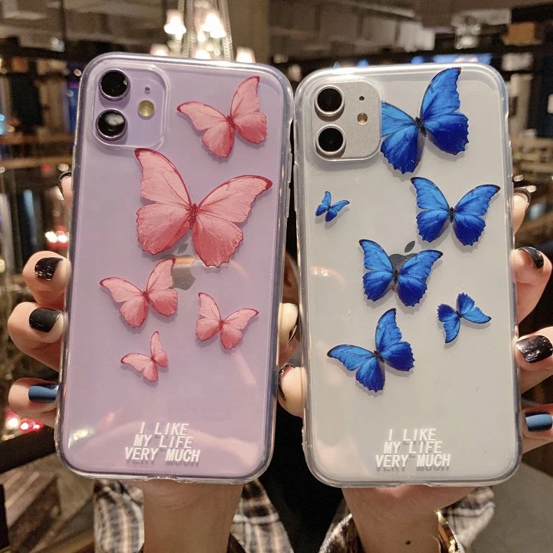 Cute Butterfly Letters Soft Phone Case Back Cover For Iphone 11 11 Pro 11 Pro Max Xs Max Xr Xs X 8 Plus 8 7 Plus 7