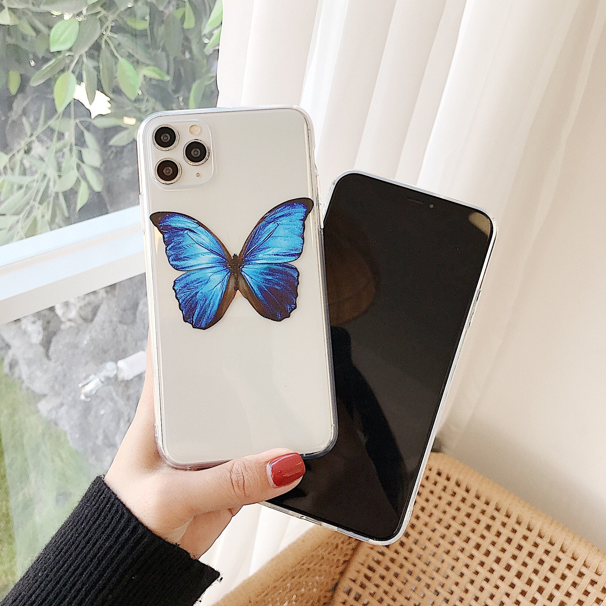 Cute Butterfly Blue Phone Case Back Cover Iphone 11 11 Pro 11 Pro Max Xs Max Xr Xs X 8 Plus 8 7 Plus 7