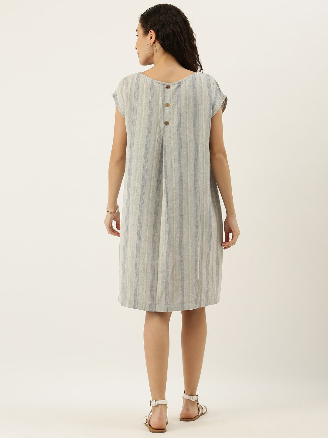 Buy Women Linen Drop Shoulder Shift Dress Online in India - The Meraki ...