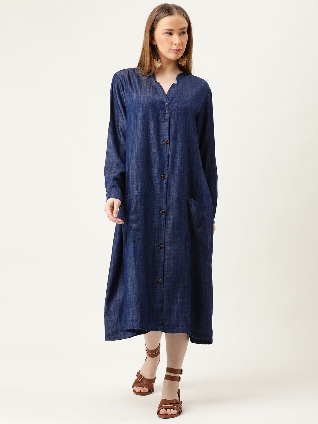 Buy Women Pure Tencel Relaxed Fit Shirt Dress Online in India - The ...