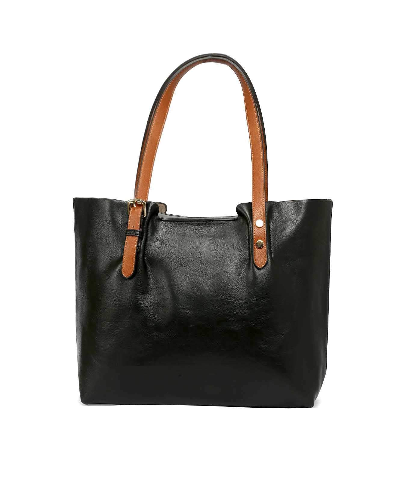 Buy Women POLISHED TOTE IN SET OF THREE - Black Online in India - The ...