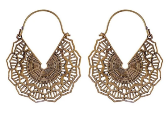 Golden Maya Hoops #BE20 - Fux Jewellery
