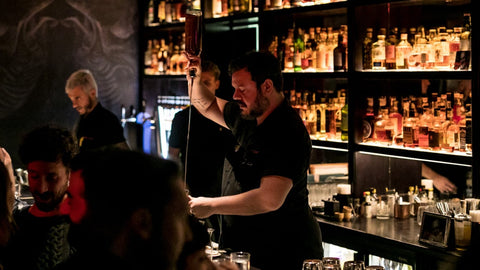 NIO Cocktails Head and professional mixologist Patrick Pistolesi Making a Cocktail