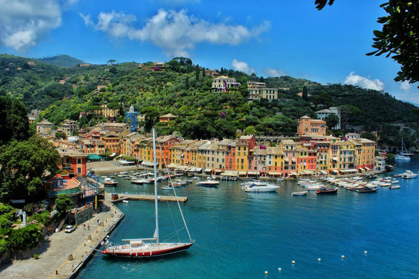 Portofino Harbour Italy boats sea coastline