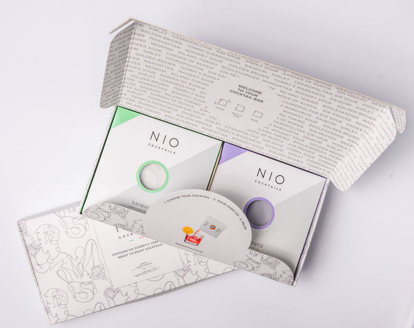 NIO Cocktails box of 6 cocktails sleeve