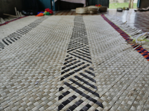 Pandanus plant woven mat inside a Fijian home - Tali Tali | Eco Yoga Store