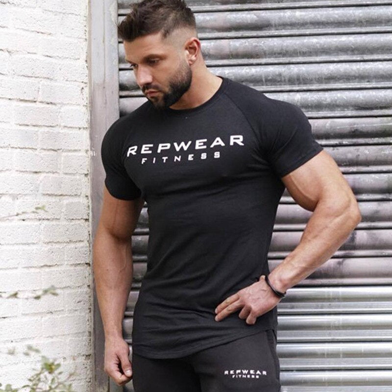 Men Fitness Bodybuilding Workout O Neck Gym Muscle T Shirt