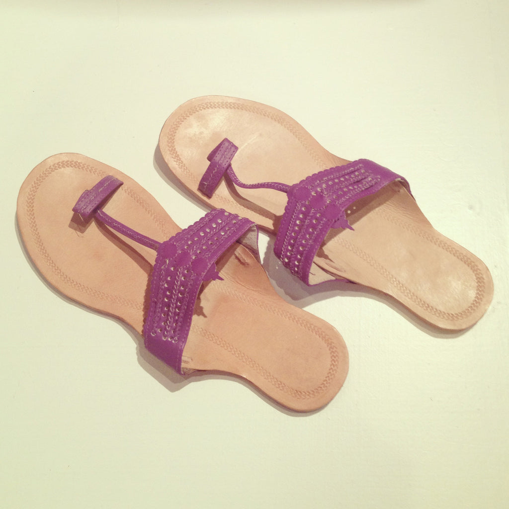 Mumbai Leather Sandals Purple - Lov'edu - Ethical, Fair Trade ...