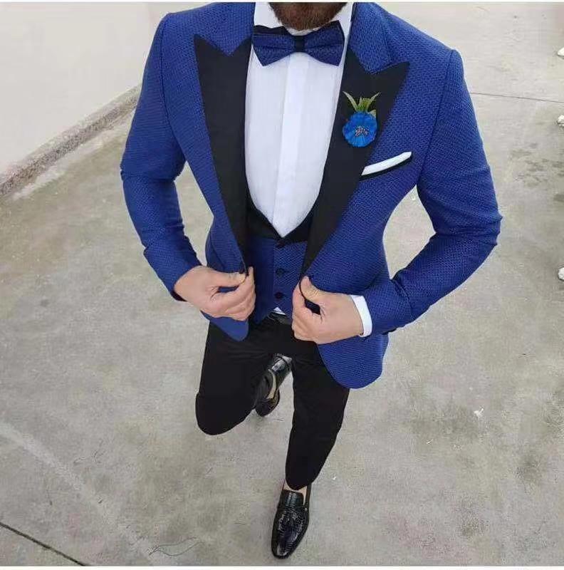 black and blue suit