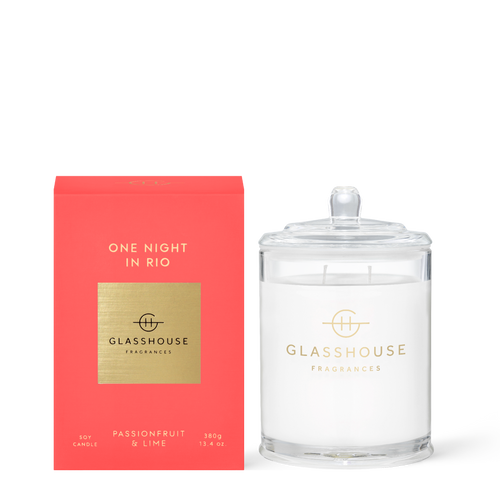 Glasshouse: Candles, Diffusers Fragrances David Jones ONE NIGHT IN RIO 380G  SOY CANDLE