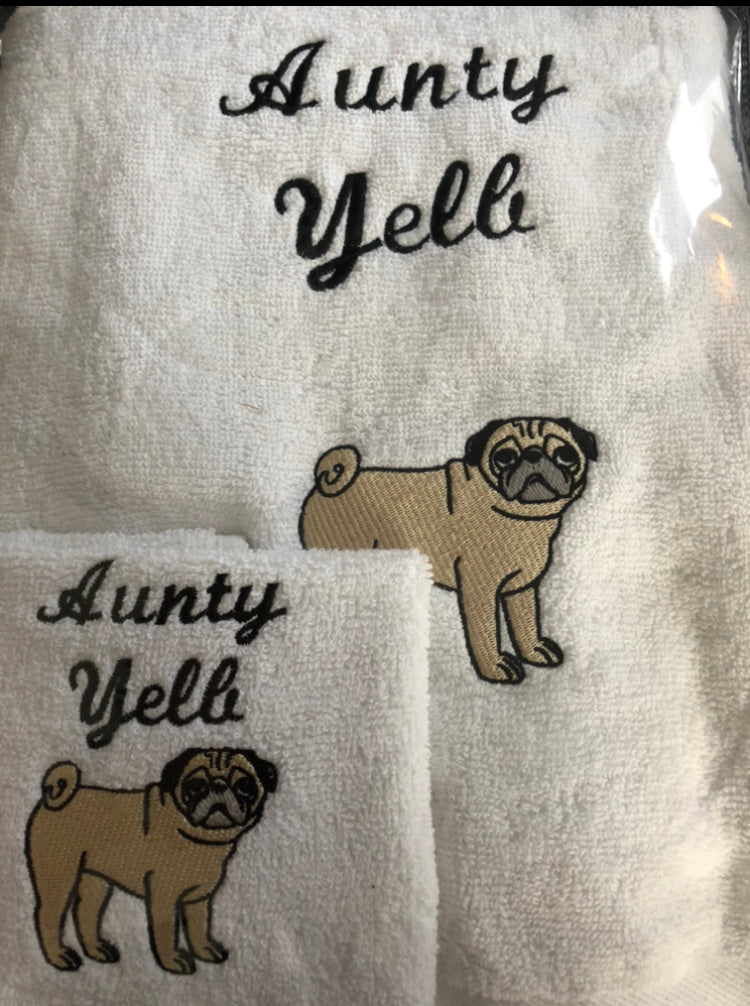 pug bath towel