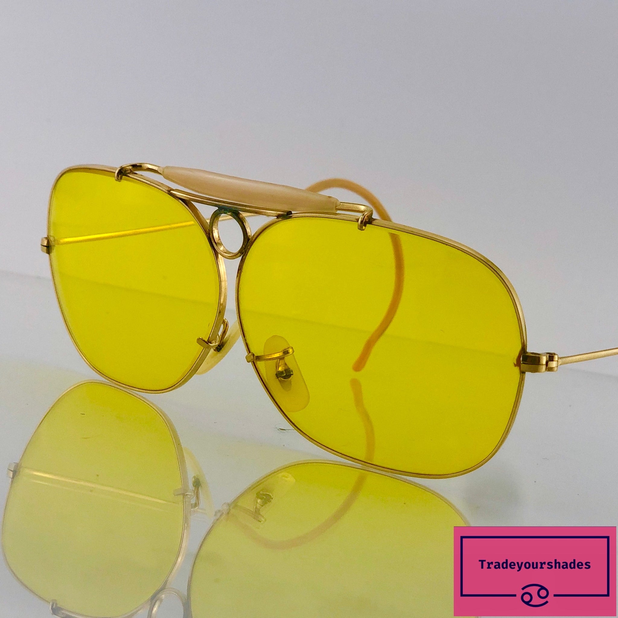 ray ban shooting glasses yellow