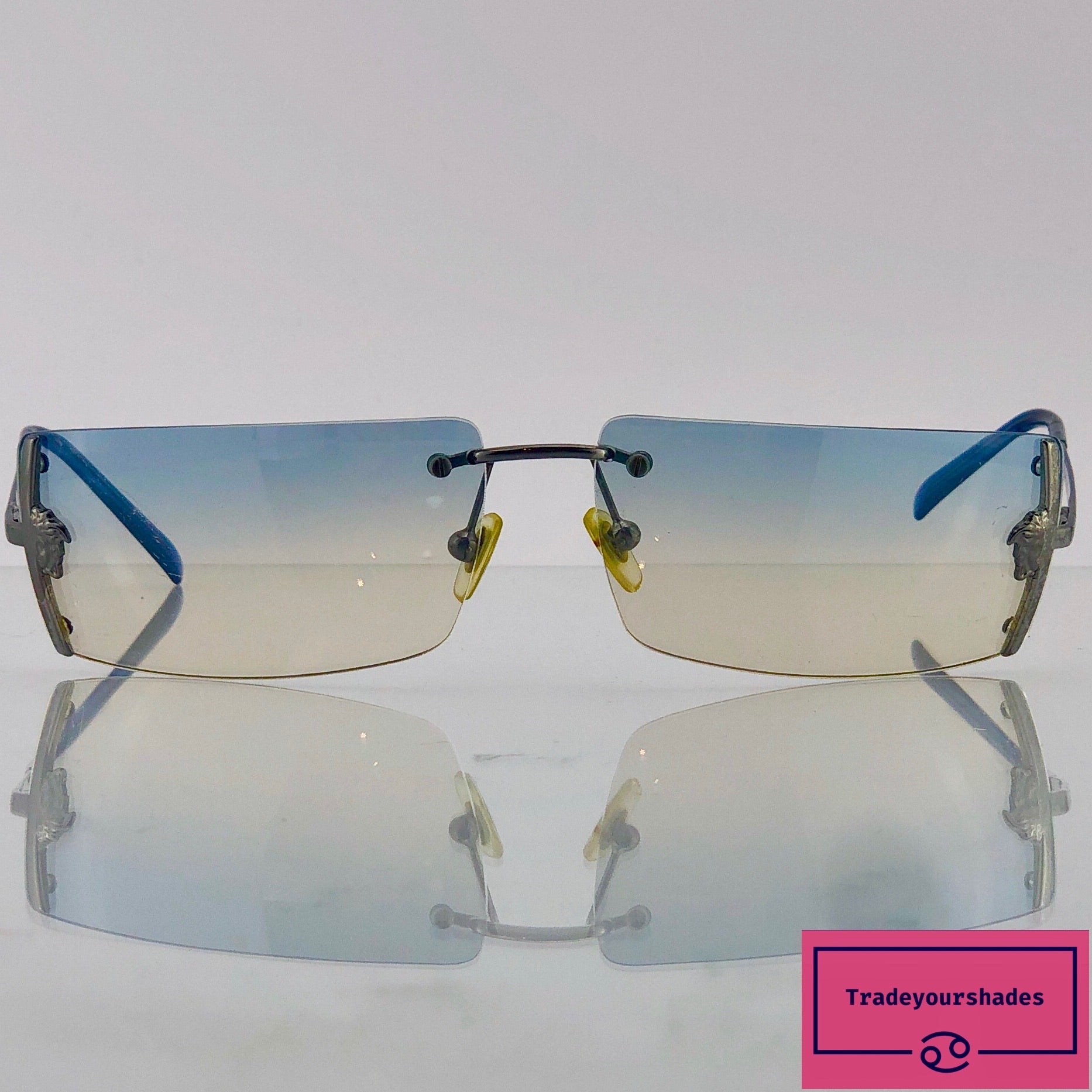 rimless versace sunglasses