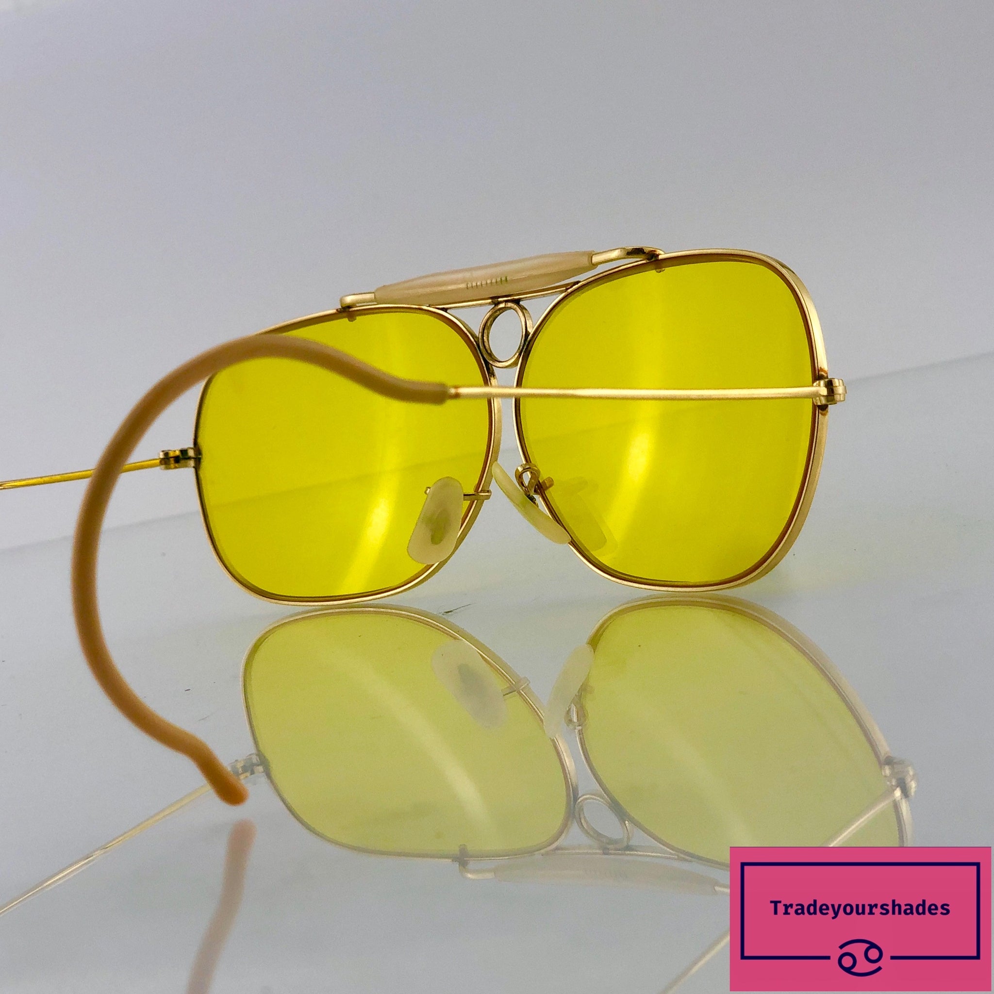 ray ban shooter yellow lens