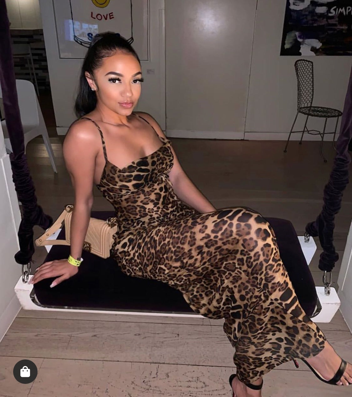 laced in leopard maxi dress