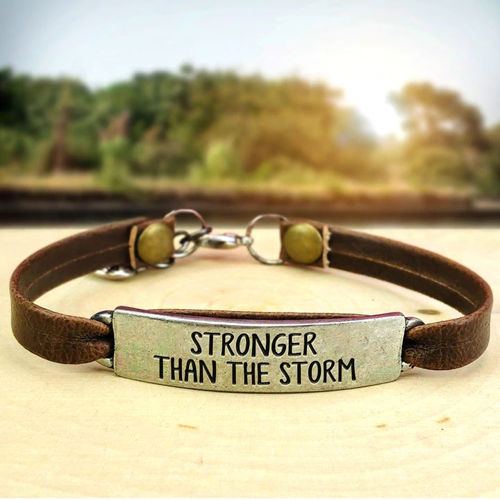 Stronger Than The Storm Leather Bracelet – Vibes Tribe