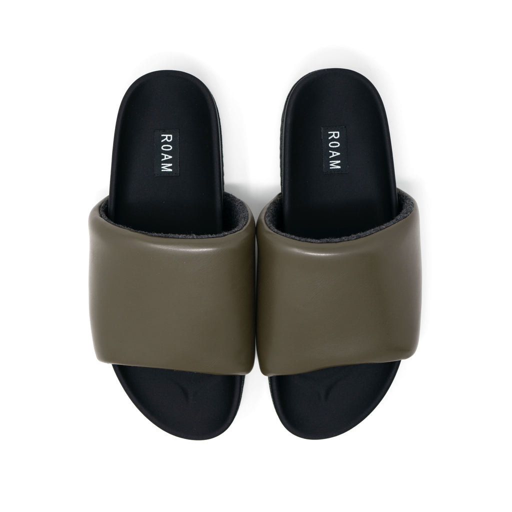 Fleece-lined Slippers - Taupe - Men