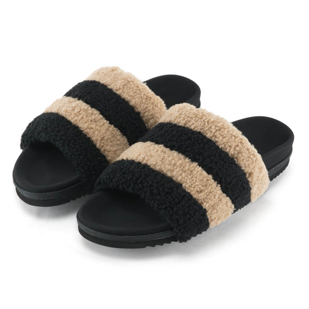 ROAM Mink Cloud Slippers Khaki Faux Fur – R0AM