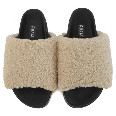 Fuzzy Slippers White Faux Shearling – R0AM