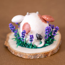 Load image into Gallery viewer, Lavender Cow Figurine in Polymer Clay