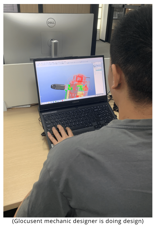 Glocusent mechanic designer is doing design