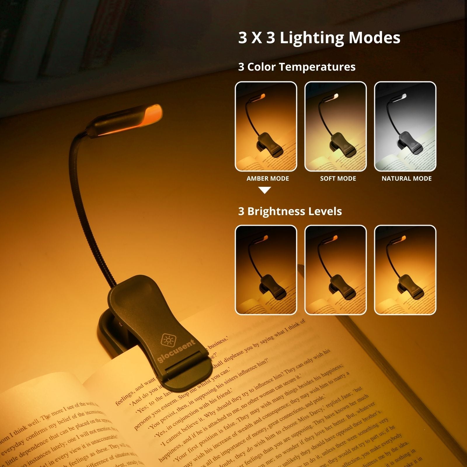 hooga amber book light