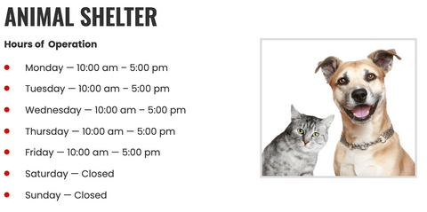 Joshua Animal Shelter Hours 