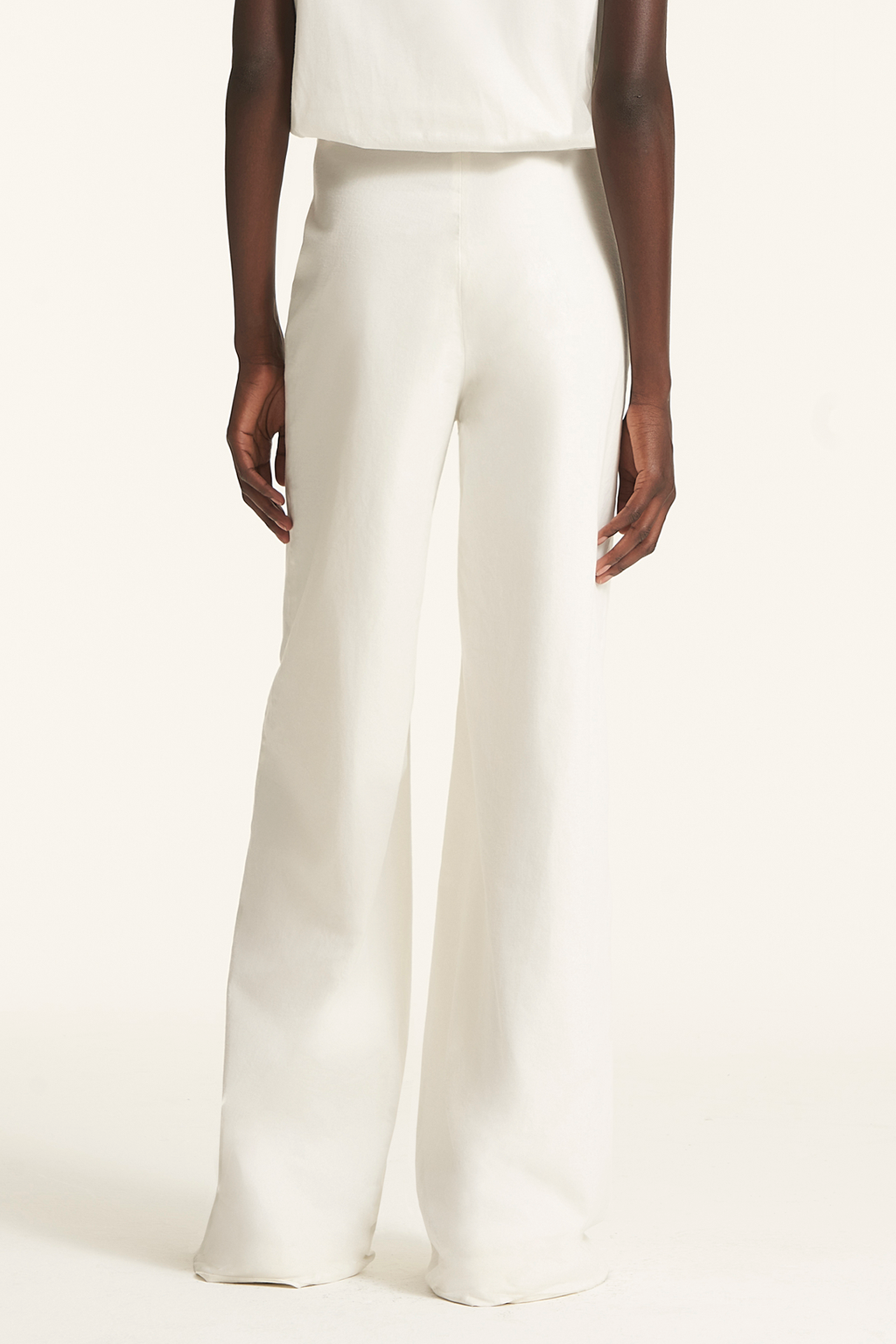 Low Rise Tie Front White Bell Slacks | Trousers | Ports1961
