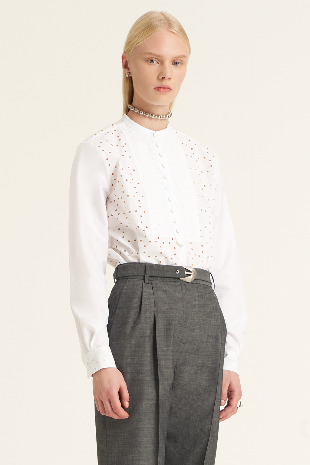 Perforated Bib Front Shirt | Shirts&Blouses | PORTS 1961 – Ports1961