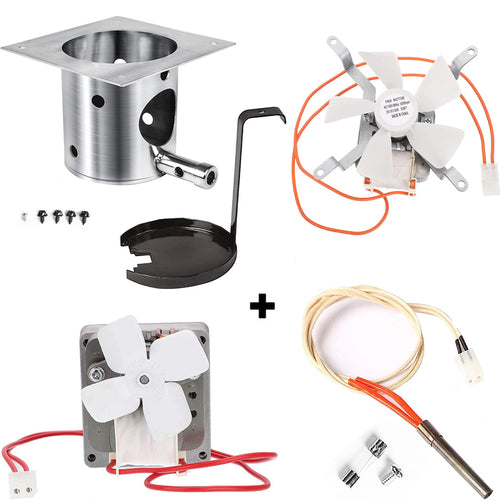 Parts Kit for Traeger Heartland TFB52QCC Pellet Grill, Fire Burn Pot+Hot Rod Ignitor+Auger Motor and Induction Fan Kit