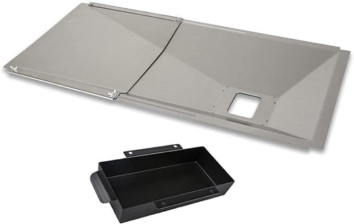 Grease Tray Catch Pan Kit for Monument Grill 4-6 Burner Gas Grills, Adjustable Drip Pan Set