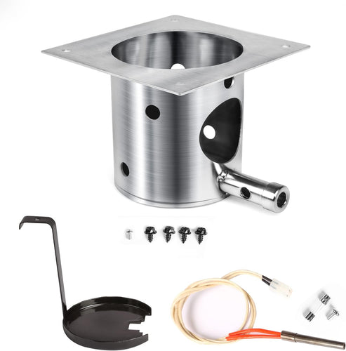 Fire Burn Pot + Hot Rod Ignitor for Traeger Texas Pro BBQ075.02 Pellet Grill, Replacement Parts with Screws and Fuse