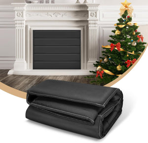 Black 39 W x 32 H Magnetic Adjustable Fireplace Cover Blocker