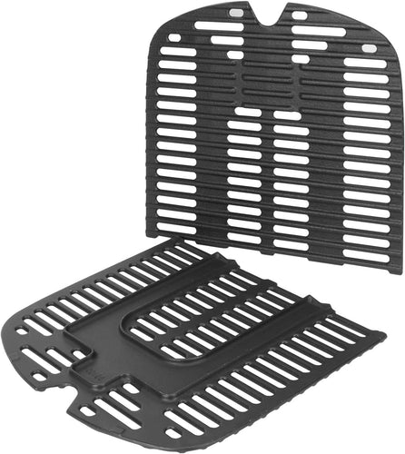 2 Pcs 69474 Cast Iron Cooking Grates for Weber Traveler Portable Gas Grills, Replacement Parts for Weber 9010001 9020001 9030001, 9013001