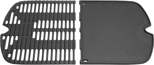 Cast Iron Cooking Grate and Griddle Kit for Weber Traveler Portable Gas Grills, Replacement Parts for Weber 9010001 9020001 9030001, 9013001