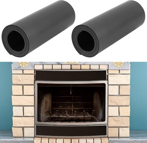 Black 36 x 4'' 2Pcs Magnetic Fireplace Draft Stopper Vent Covers, Screen Insulation Blocker for Winter Indoor Prevent Cold Air and Heat Loss
