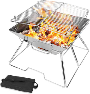 Campfire Grill Grate Fire Pit Grill Grate Campfire Cooking Equipment  Stainless Steel 360° Swivel Fire Pit Grate with Height Adjustable Heat  Resistant