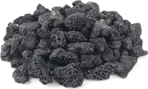 Black Lava Rock 10 Pounds 3/4" - 1 1/2'' Volcanic Lava Stones for Indoor Outdoor Fire Pits Fireplaces Gas Grill and Landscaping