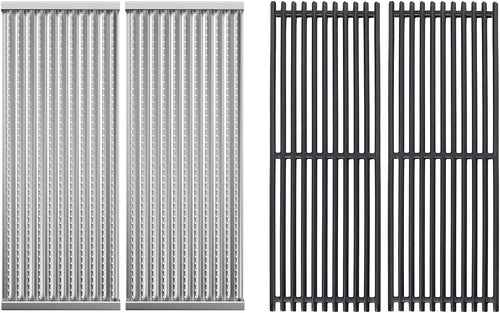 Cooking Grates & Emitter Plates for Char-Broil 463244212, 463270615, 463272912, 463273615, 466270612, 463241014, 466241014 2 Burner Gas Grills